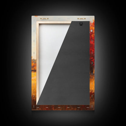 Pumpkin Cart In Fall Field Framed Canvas Print Rustic Autumn Country Farmhouse Decor Perfect Seasonal Art For Farmhouse Christmas Wall Art