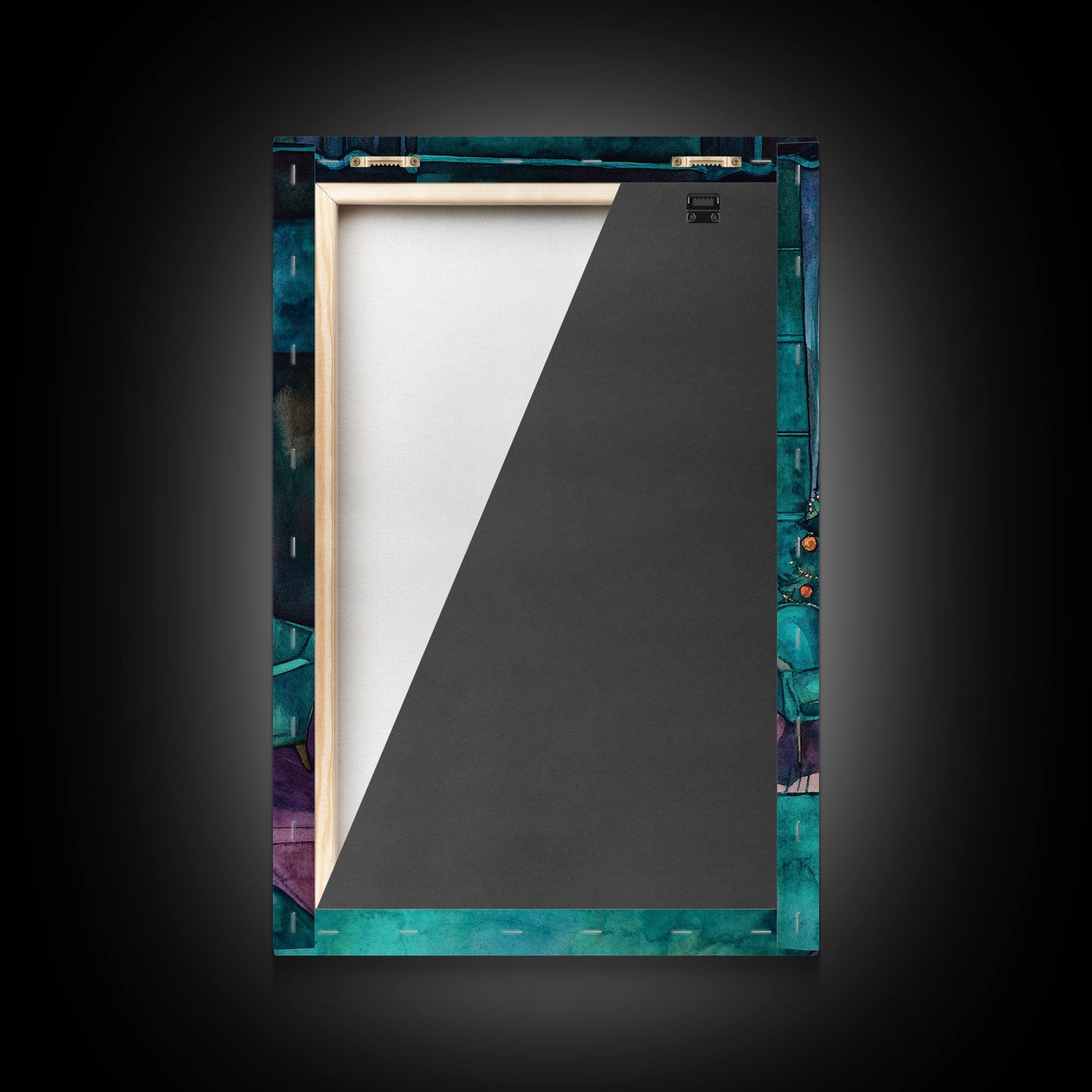 Cozy living room with Christmas tree and fireplace, Framed Canvas Print, Christmas wall art, perfect modern farmhouse holiday decor