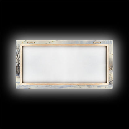 Christmas Barn Snow Sheep Canvas Print Christmas Farmhouse Decor Rustic Christmas Wall Art Framed Canvas Print Christmas Outdoor Decor