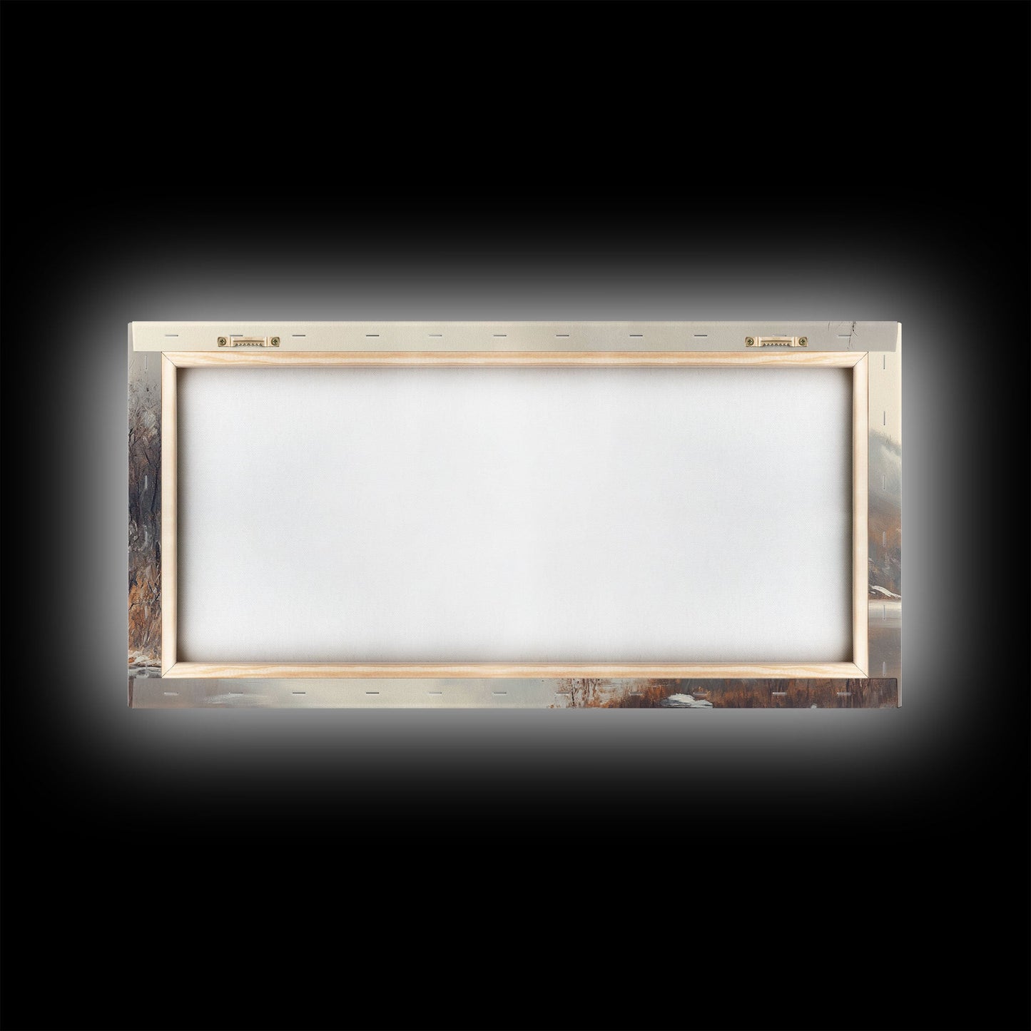 Fall On The River, Framed Canvas Print, Beautiful Watercolor Painting Of an Autumn Landscape, Ready To Hang Seasonal Decor