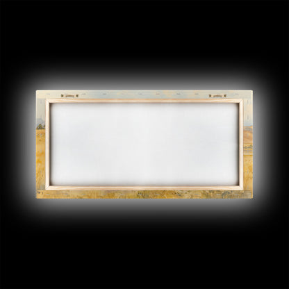 Cowboy On Snowy Path Framed Canvas Print Tall Art Winter Wonderland Western Christmas Decor Rustic Winter Wall Art Gift Cowboy Holiday Gift