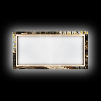 Cozy Cafe Latte Framed Canvas Print - Coffee Wall Art Kitchen Decor - Rustic Farmhouse Style Food Review Art - Gift Idea Her