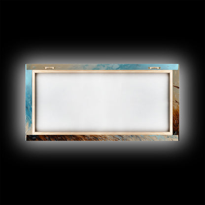 Coastal Wind, Beach Grass Painting, Coastal Cowgirl Wall Art, Nautical Decor, Wabi Sabi Art, Minimalist Art, Canvas Print, Extra Wide Art