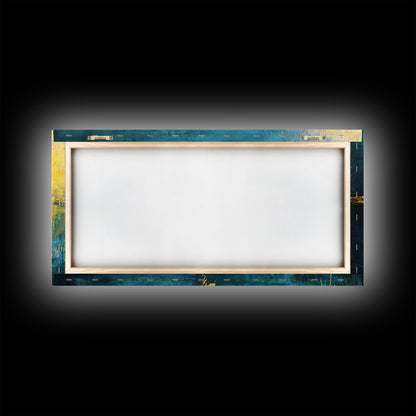 Nautical Knot, coastal wall art, rustic decor, blue and green wall art, ocean painting, framed canvas print, extra wide art