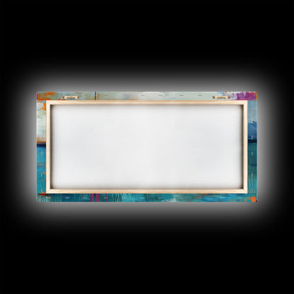 Nautical Buoy Painting, coastal wall art, blue and green wall art, nautical decor, ocean painting, framed canvas print, rustic decor