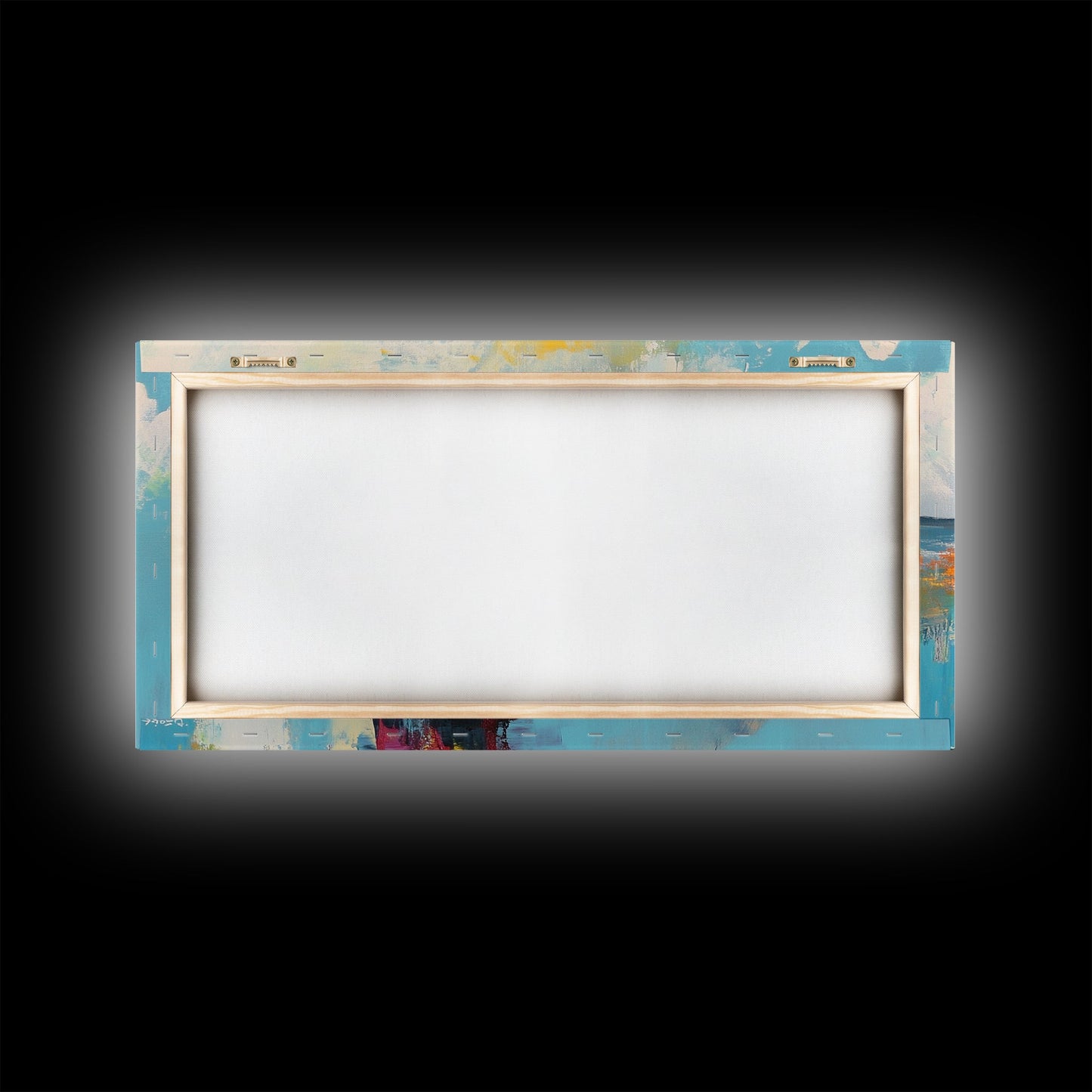 Colorful boathouse, lake reflection, coastal decor, seascape painting, nautical wall art, framed canvas print, extra wide art, gift idea