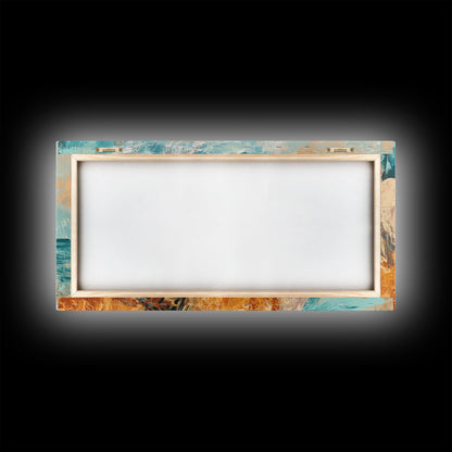 Coastal Desert Painting, agave painting, southwest wall art, Joshua tree art, coastal landscape art, Framed Canvas Print