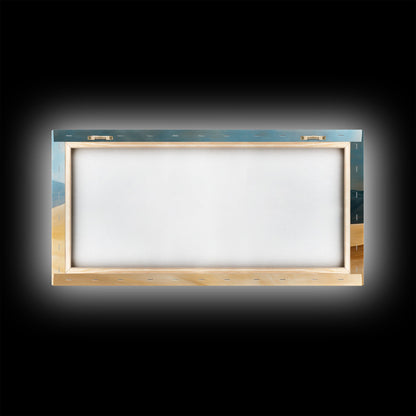 Desert Landscape, Mountain Painting, Rustic Decor, Southwest Wall Art, Framed Canvas Print, Panoramic Art, Earthy Tones Wall Art