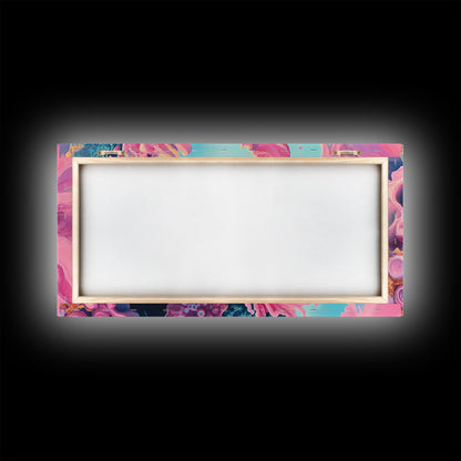 Abstract Coral, pink abstract art, ocean painting, marine life art, contemporary art, blue and green wall art, Canvas Print