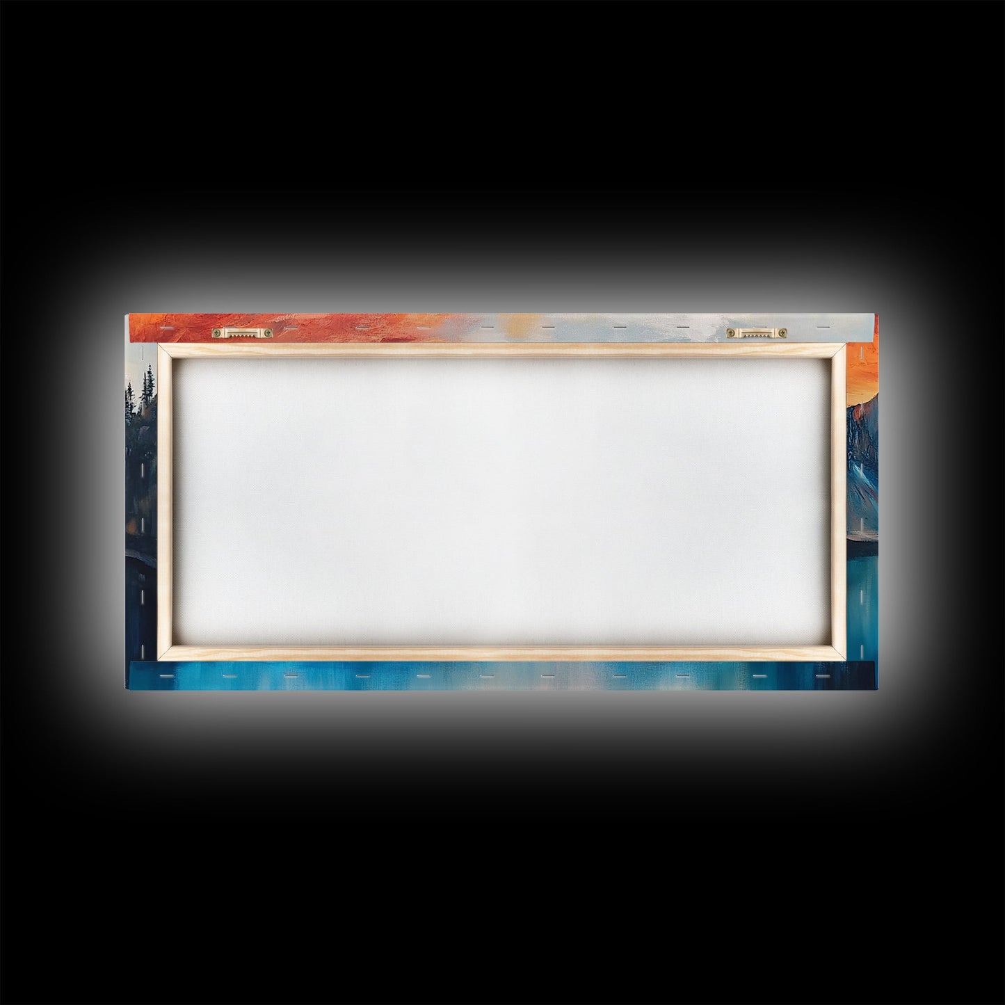 Mountain Lake Painting, Landscape Art, Lake Tahoe Art, Smoky Mountain Art, Rustic Decor, Sunset Wall Art, Extra Wide Art, Framed Canvas Print