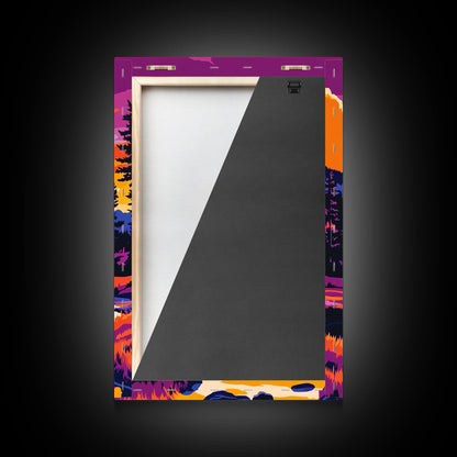 Sunset Lake Art, Colorful Nature Painting, Vibrant Landscape Canvas Print, Cabin Wall Decor, Rustic Home Art, Autumn Boho Wall Art