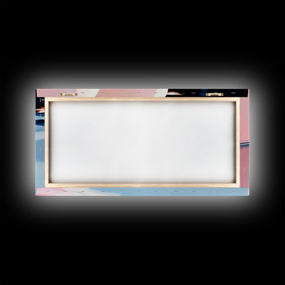 Water Reflection, Abstract Lake Art, Soft Pastel Painting, Minimalist Modern Aesthetic, Dreamy Nature Scene, Framed Canvas Print