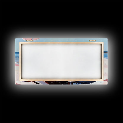 Beach Chair, Ocean View, Coastal Relaxation, Serene Seaside Art, Nautical Home Decor, Pastel Aesthetic, Living Room Wall Art, Canvas Print