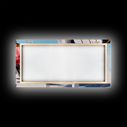 Beach Chair, Summer Relaxation, Coastal Outdoor Art, Vacation Aesthetic, Tropical Home Decor, Minimalist Pastel, Canvas Print, Patio