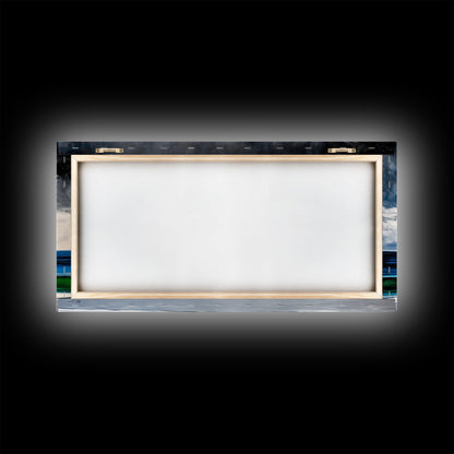 Ocean Horizon, Serene Seascape, Deep Blue, Coastal Wall Art, Minimalist Nature, Framed Canvas Print, Office Decor, Modern Beach Painting