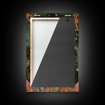 Halloween Girl Eating Macaron, Framed Canvas Print, Wall Art, Living Room Decor, Spooky, Girl Art, Original Painting, Home Decor