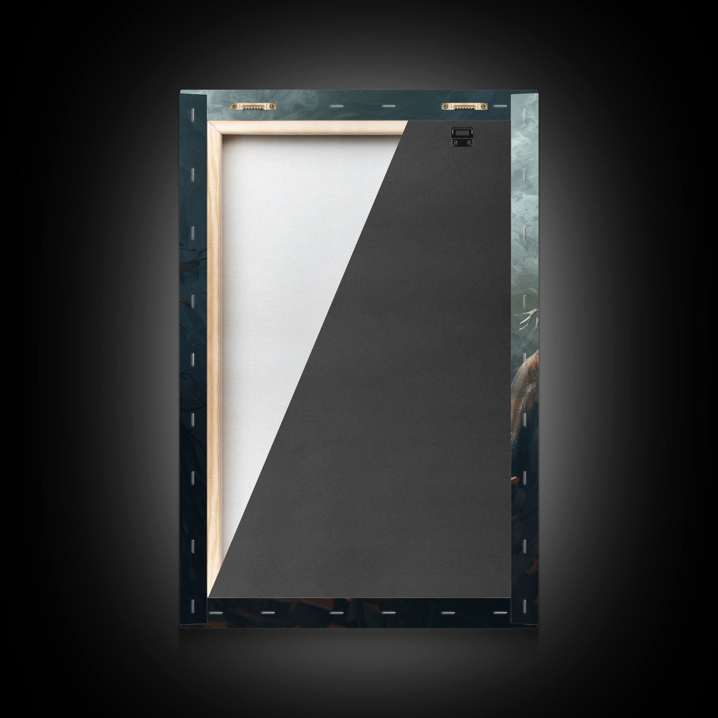 Menacing Pumpkin Head Monster Emerging from Fog - Creepy Halloween Horror Artwork Framed Canvas Print, Spooky Gothic Home Wall Decor