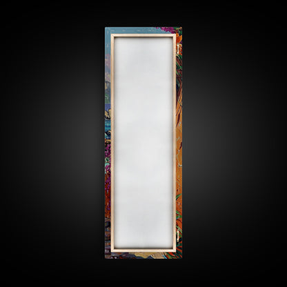 Coastal Wall Art Framed and Printed on Canvas, Surf Wall Art, Textured Canvas Painting Framed, Narrow Modern Wall Art for Office