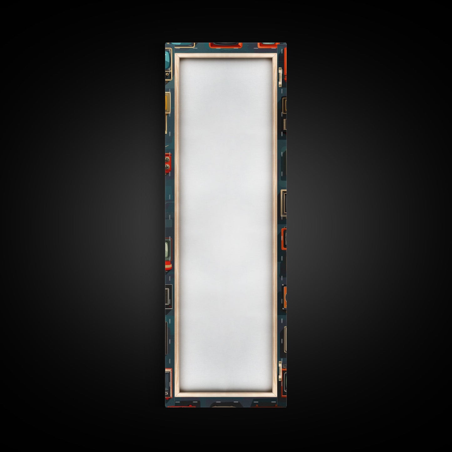 Retro Televions Framed Canvas Print, Retro Decor, Man Cave Art, Gift For Him