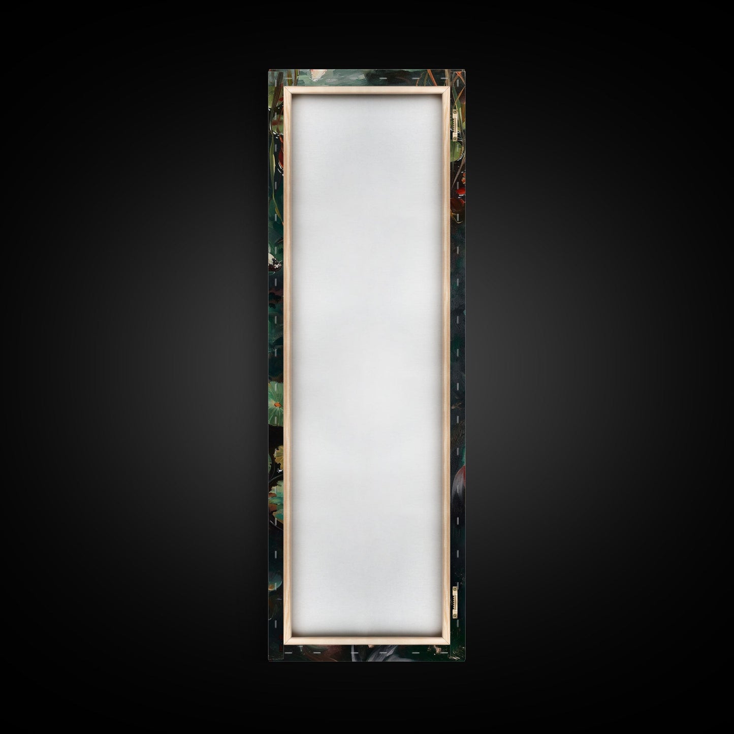 Mystic Forest Pond Koi Fish Boho Farmhouse Wall Art Framed Canvas Print Tall Art Japanese Style Art