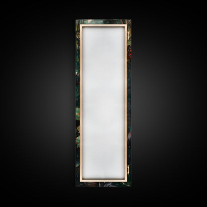 Mystic Forest Pond Koi Fish Boho Farmhouse Wall Art Framed Canvas Print Tall Art Japanese Style Art