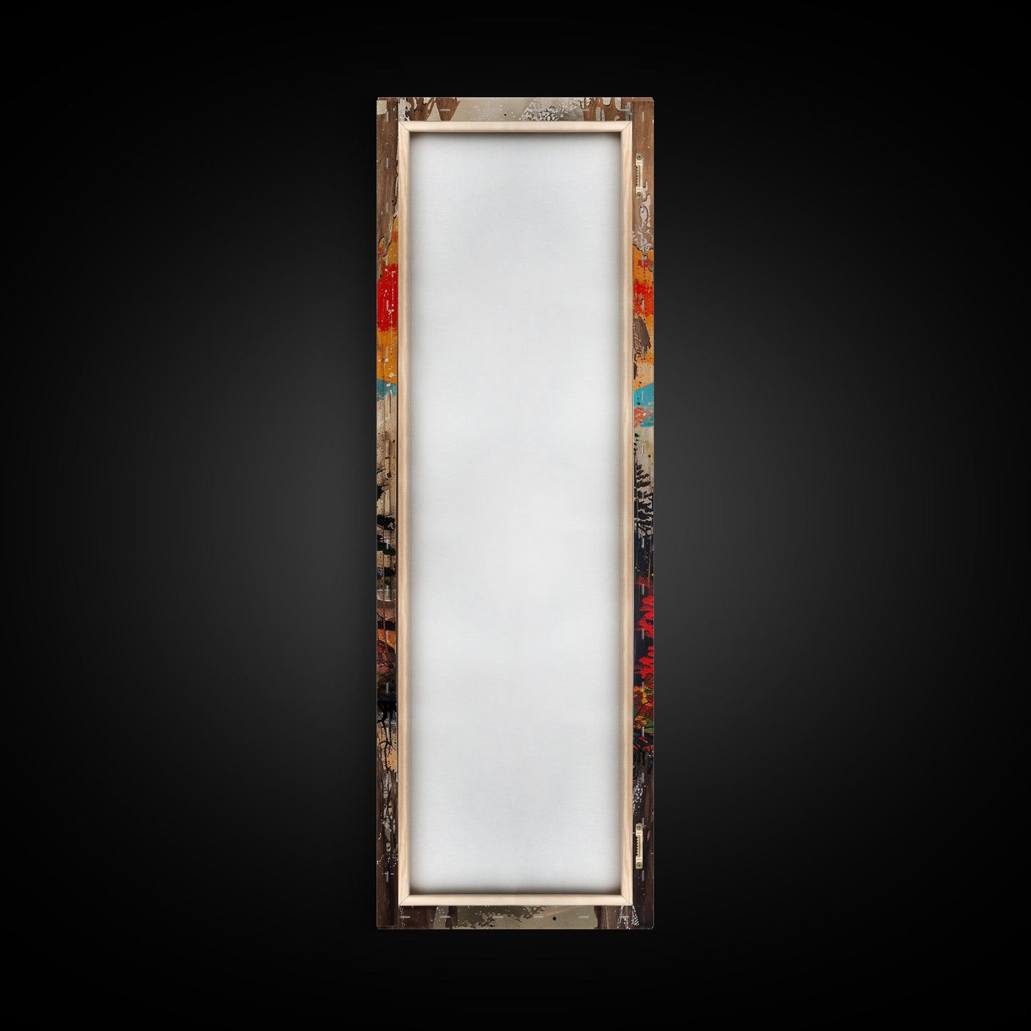 Reflections of Majestic Mountain Peaks in Calm Lake, Minimalist Landscape Framed Canvas Print, Perfect for Nature Inspired Wall Art