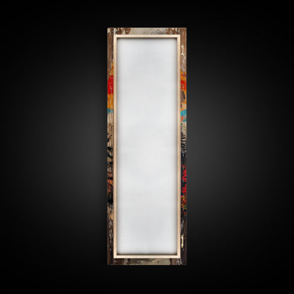 Reflections of Majestic Mountain Peaks in Calm Lake, Minimalist Landscape Framed Canvas Print, Perfect for Nature Inspired Wall Art