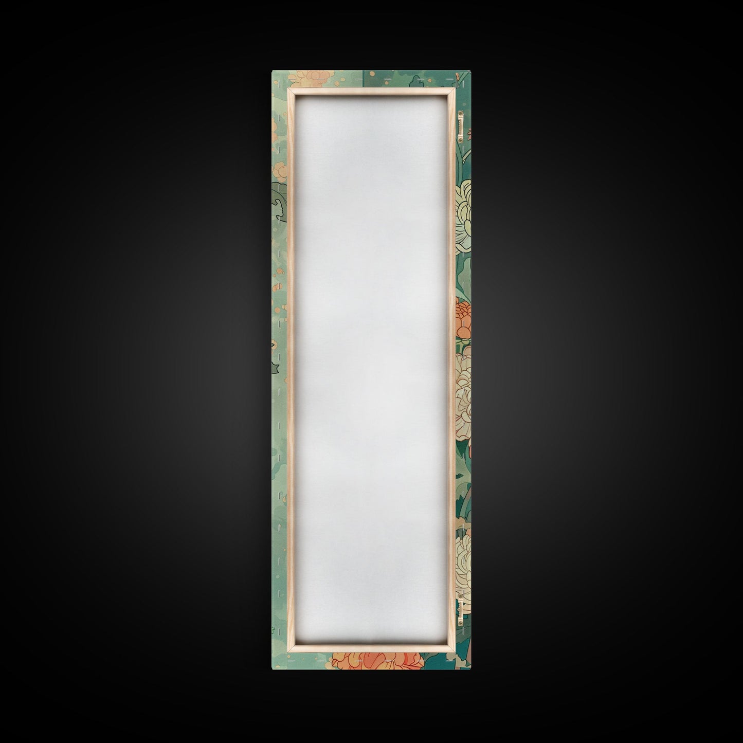 Skinny Art of Chrysanthemums in Soft Pastels with Intricate Petal Design on Framed Canvas Print