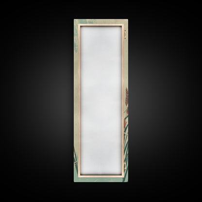 Japanese Skinny Art of Pheasant in Flight with Graceful Wings and Earthy Tones – Framed Canvas Print