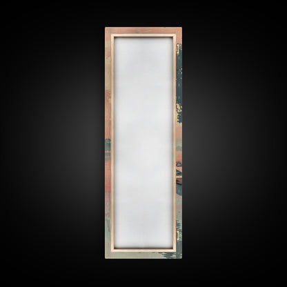 Serene Boat on Water, Autumn Trees, Japanese Art, Skinny Art, Tall Art, Framed Canvas Print, Ukiyo-e Style