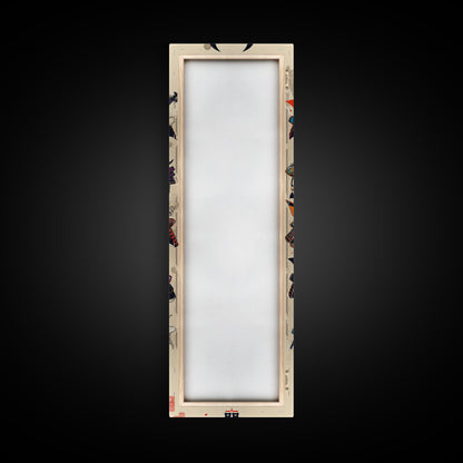 Canvas Print Traditional Japanese Samurai Helmets Collection, Intricate Details In Warrior Masks, Bold Cultural Decor For Any Space