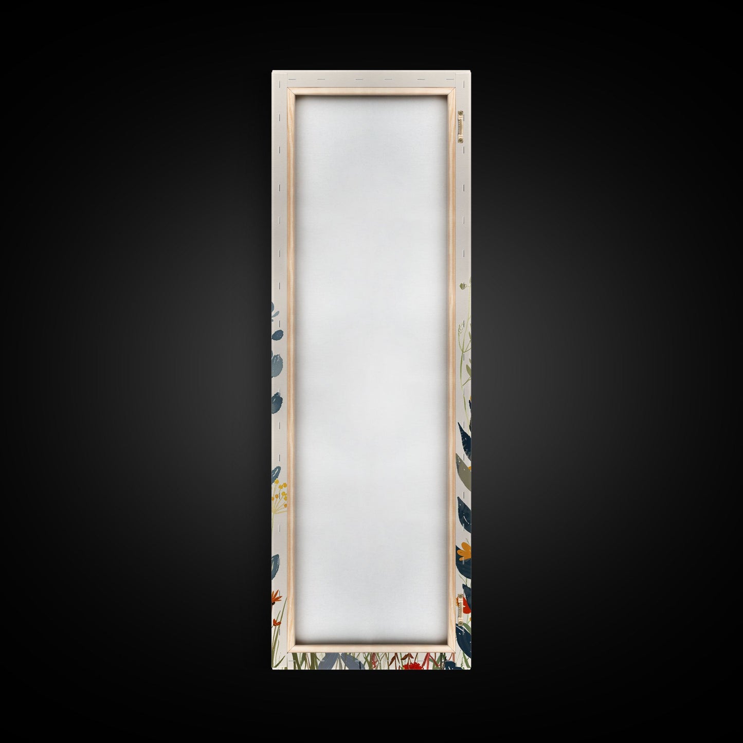 Colorful Wildflowers Whimsical Arrangement Set Against Light Background Tall Framed Canvas Print Brightening Any Space