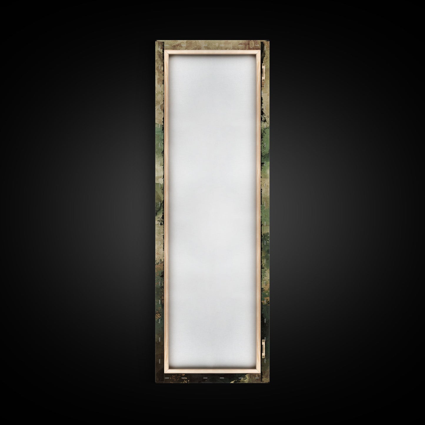 Skinny Art Tall Art Framed Canvas Print Japanese Style Art Foggy Mountain Temple Landscape Wood Block Print Ukiyo-e Feng Shui Wall Art