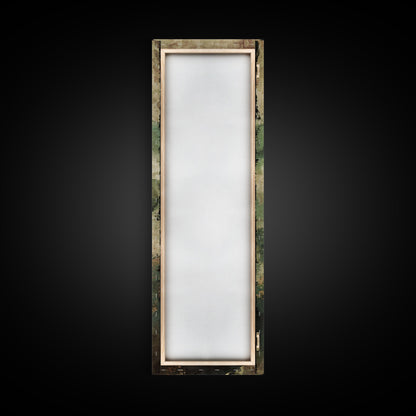 Skinny Art Tall Art Framed Canvas Print Japanese Style Art Foggy Mountain Temple Landscape Wood Block Print Ukiyo-e Feng Shui Wall Art