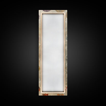 Colorful Shells On Textured Background Skinny Art Wood Block Print Japanese Style Art Framed Canvas Print Tall Art Ukiyo-e Art