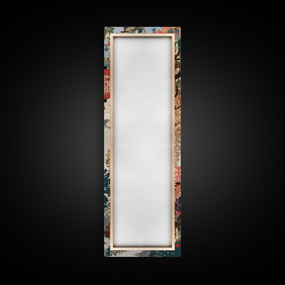 Traditional Geishas Skinny Art Tall Art Japanese Ukiyo-e Inspired Framed Canvas Print for Elegant Home and Office Decor