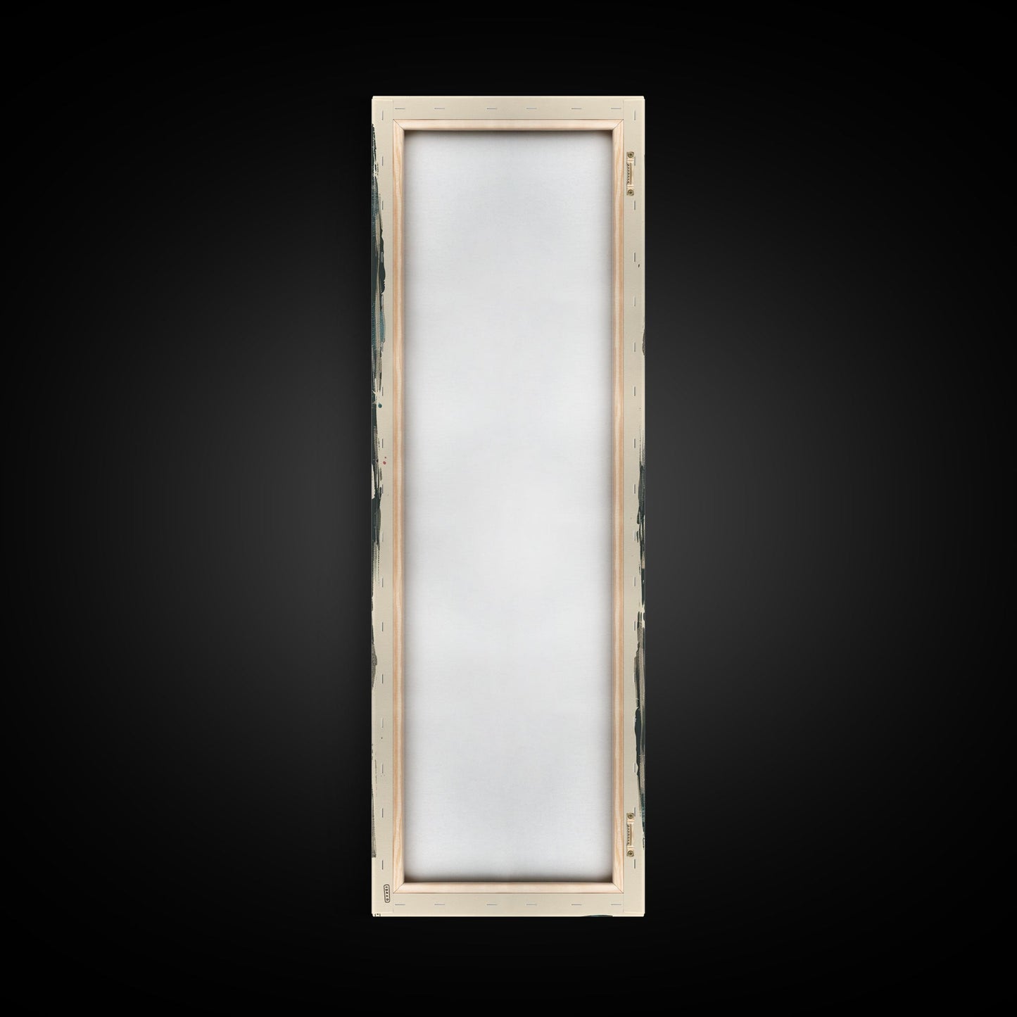 Colorful Lanterns Hanging in a Vertical Row with Abstract Background - Skinny Art, Japanese Wall Decor, Framed Canvas Print, Ukiyo-e Style