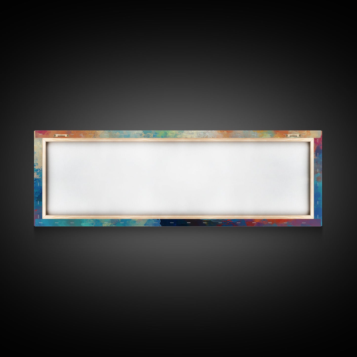 Colorful Boat Painting, coastal landscape art, nautical decor, seascape painting, vibrant wall art, framed canvas print, extra wide art