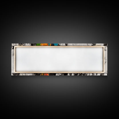 Native American Horse, rustic art, horse wall art, chicano art, graffiti wall art, southwest wall art, framed canvas print, panoramic painting