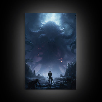 Apocalypse, Dark Art Print, dark fantasy art, Canvas Print, Wall Hanging, Portrait Art, Spooky Decor, Horror Home Decor, Unique Gift