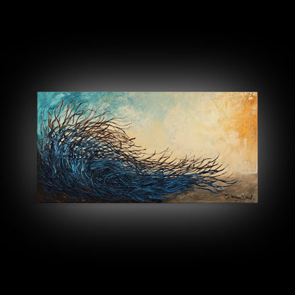 Abstract Wind, Canvas Print, wabi sabi art, moody art, extra wide painting, contemporary abstract, panoramic wall art