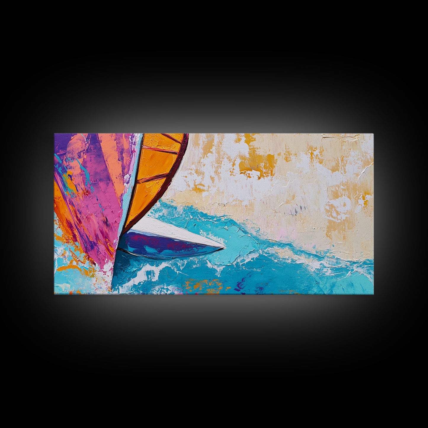 Sailboat Painting, Coastal Art, Nautical Decor, Canvas Print, Surf Wall Art, Ocean Art, Coastal Cowgirl Wall Art, Seascape Painting