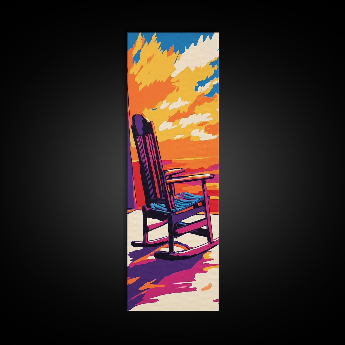 Cozy Porch, Rocking Chair, Canvas Print, Fall Home Decor, Rustic Wall Art, Warm Autumn Aesthetic, Living Room Wall Hanging