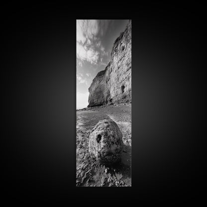 Seaside Cliffs, Coastal Rock, Rugged Beauty, Framed Canvas Print, Nature Wall Art, Rustic Beach Decor, Boho Vibe, Earthy Textures