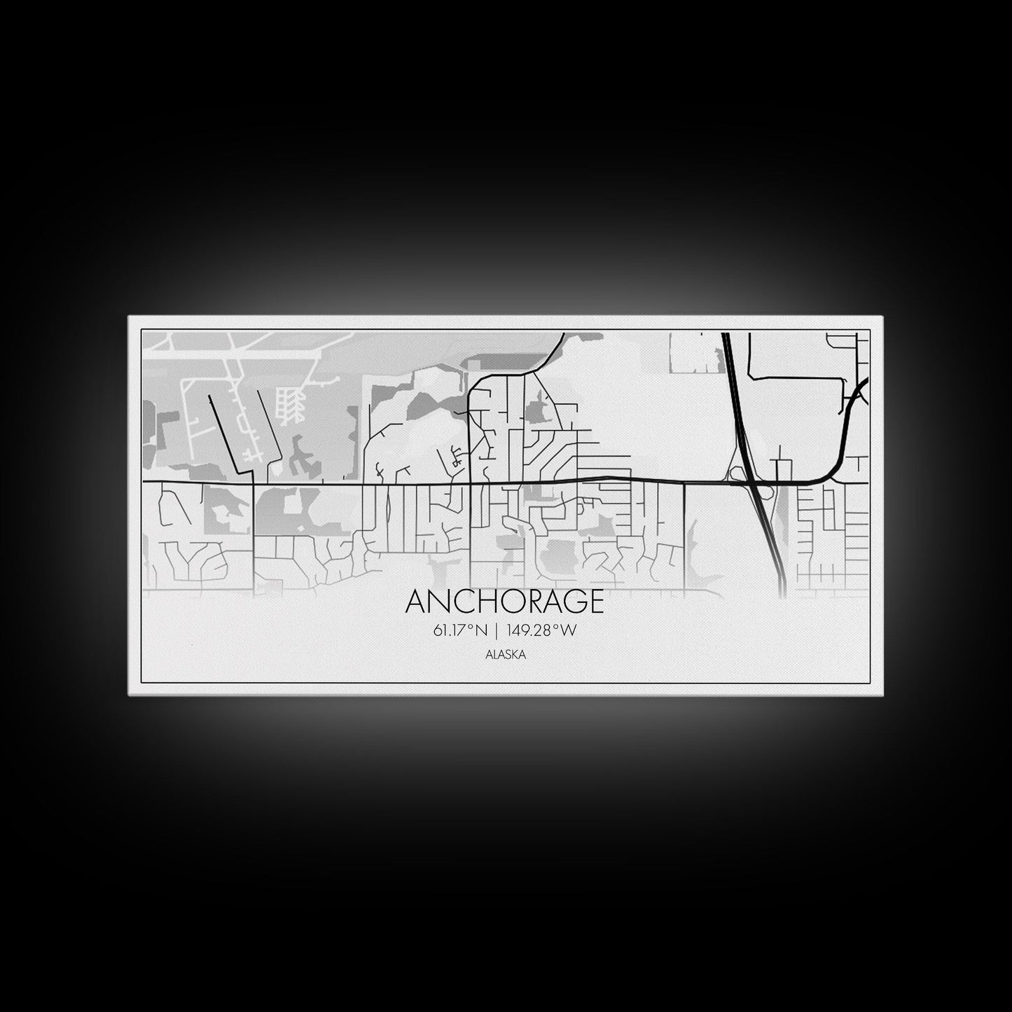 Anchorage Street Map, Alaska Map, Map Print, Modern Art, Wall Art, Canvas Print, Bedroom Décor, City Map Wall Art, Minimalist Décor, Prints