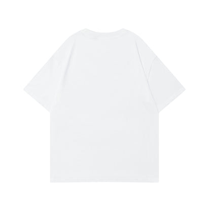 Short Sleeve T-Shirt for Men and Women Casual White Couple Crew Neck Half Sleeve Tee