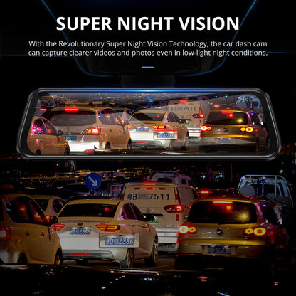 AZDOME PG17 12" WiFi Mirror Dash Cam 4K Dual Camera