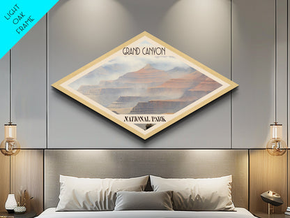 Grand Canyon National Park Travel Poster Canvas Texture Print, Travel Decor, Midcentury Modern Retro Decor Arizona Landscape