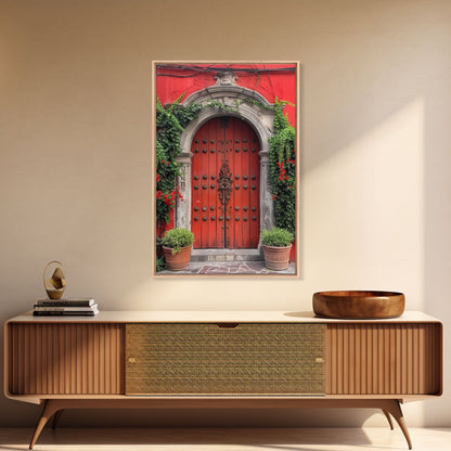 Change Hacienda Architecture Framed Canvas Print, Mexican Wall Art, Art of Mexico, Original Artwork, Wood Framed Ready To Hang