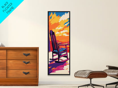 Cozy Porch, Rocking Chair, Canvas Print, Fall Home Decor, Rustic Wall Art, Warm Autumn Aesthetic, Living Room Wall Hanging